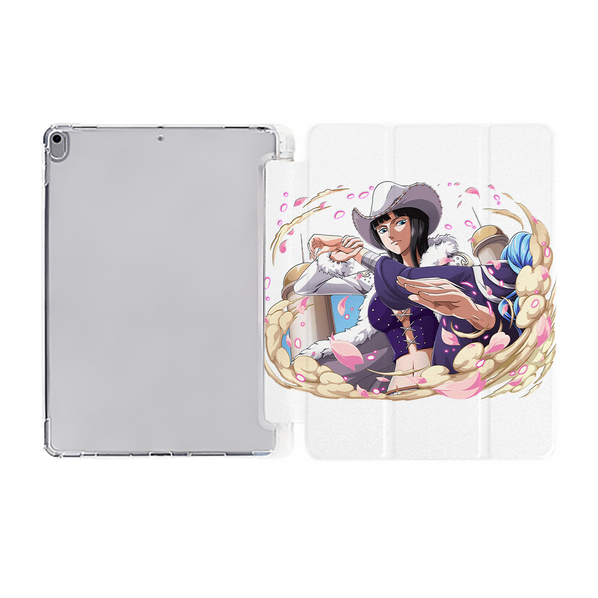 （画像用） ワンピース ニコ・ロビン ONE PIECE Nico Robin IPad ケース ペン収納付き 三つ折りスタンド PUレザー×シリコン 対応機種9.5/10.5/10.9インチ